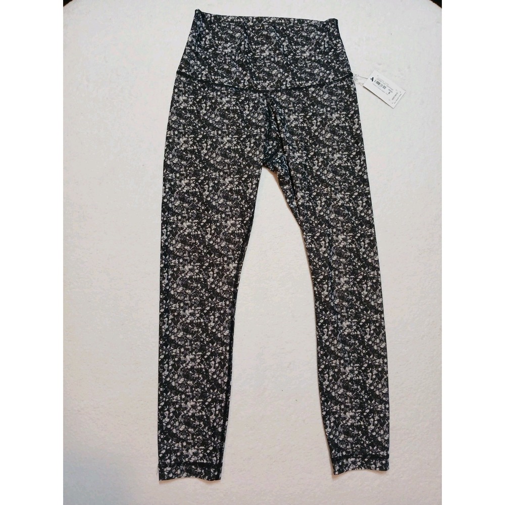 Lululemon Align High-Rise Pant 28 Venture Floral Alpine White Black Size 8 Nulu